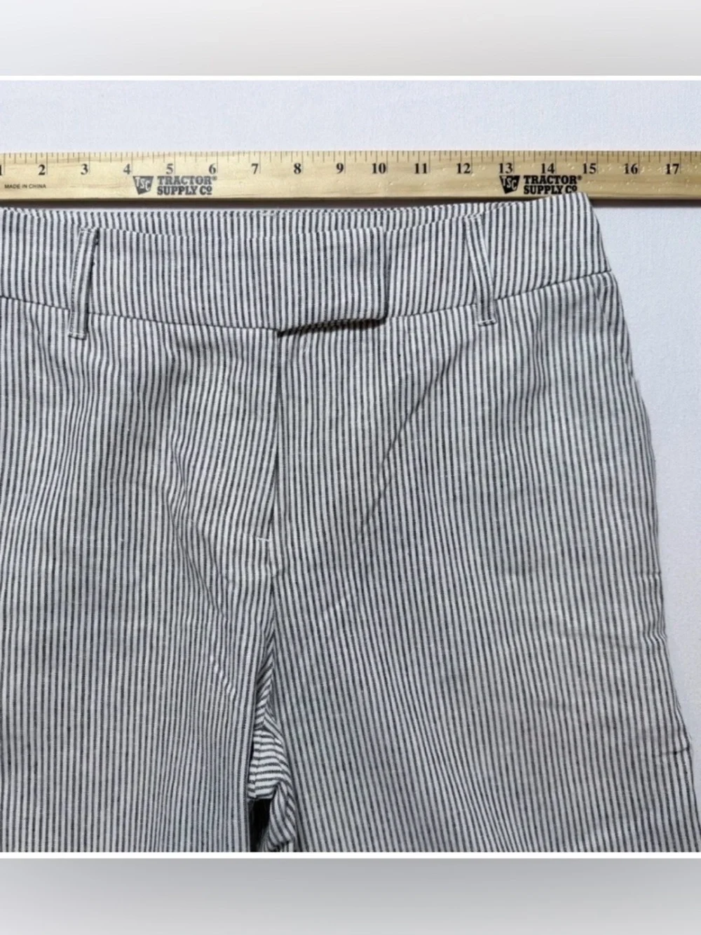 Scoop Linen Blend Wide Leg Pants Size 2 Pinstripe Lightweight Coastal Summer NWT - Picture 7 of 10